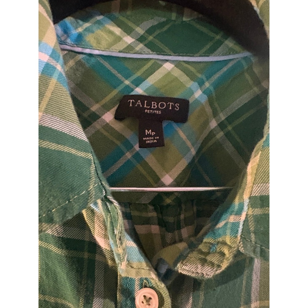 TALBOTS green plaid - Picture 3 of 4
